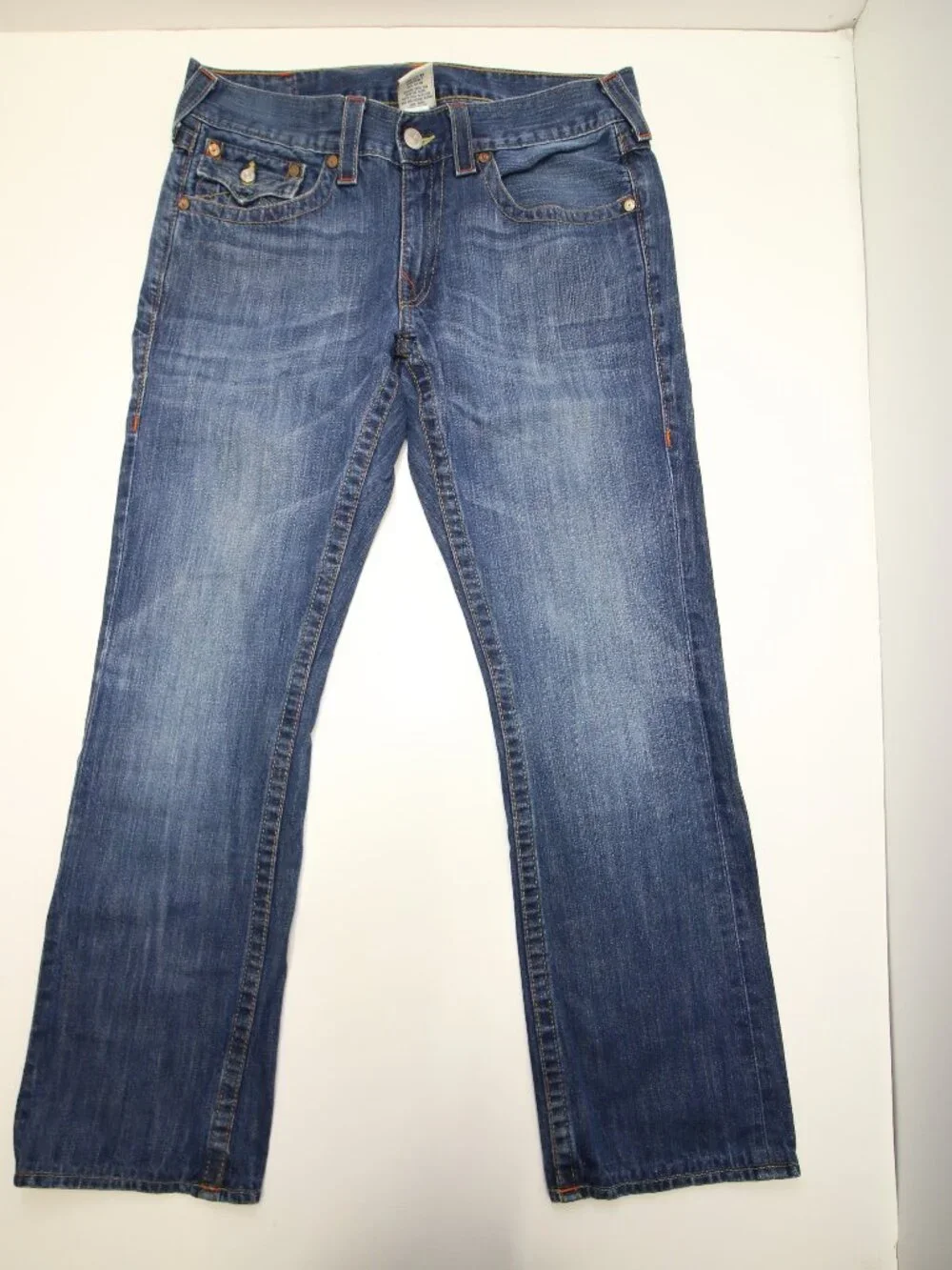 True Religion Ricky Flap Pocket Mens Blue Jeans 33 Made in USA